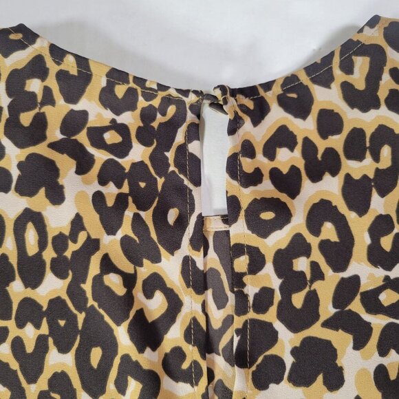 Rebecca Minkoff Women Professional Leopard Print Short Sleeve Blouse Size M - Picture 6 of 7